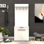 Hanah Home Soporte de Pasillo Blanco con Cajón y Estantes